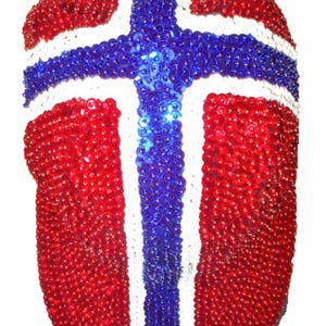 Sequined Fashionable Cap Norway Flag, Adults Unisex, Game Match Day Cap, Sparkly Stadium Hat, FIFA World Cup Hat