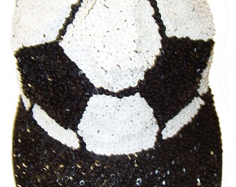 Cappellino da calcio con paillettes, cappello scintillante unisex per adulti, accessorio per tifosi per il giorno della partita, regalo sportivo streetwear scintillante