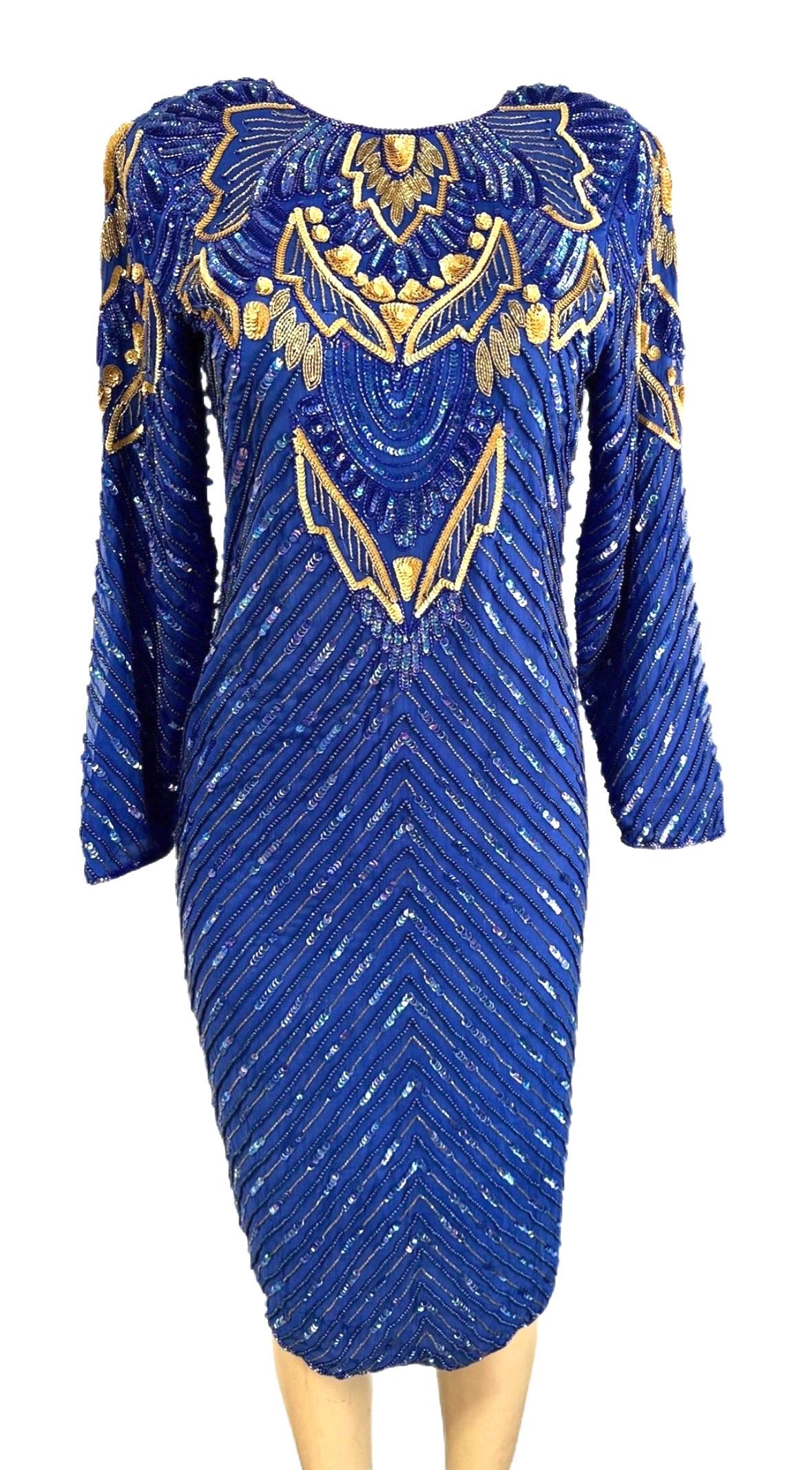 blue and gold casual dress for Woman vacation