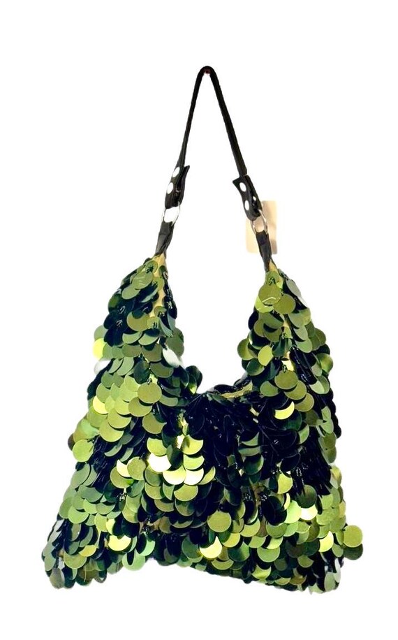 Sequin Handbag Emerald Green - image 1