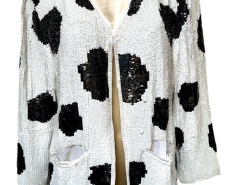 Sequined Coat Jacket Dalmatian size 8