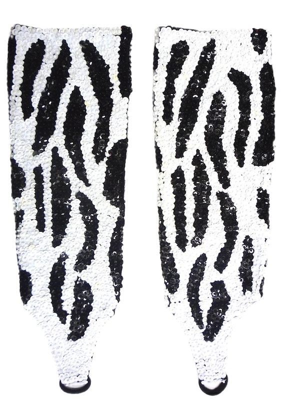 Sequin Elbow Gloves Zebra - image 2