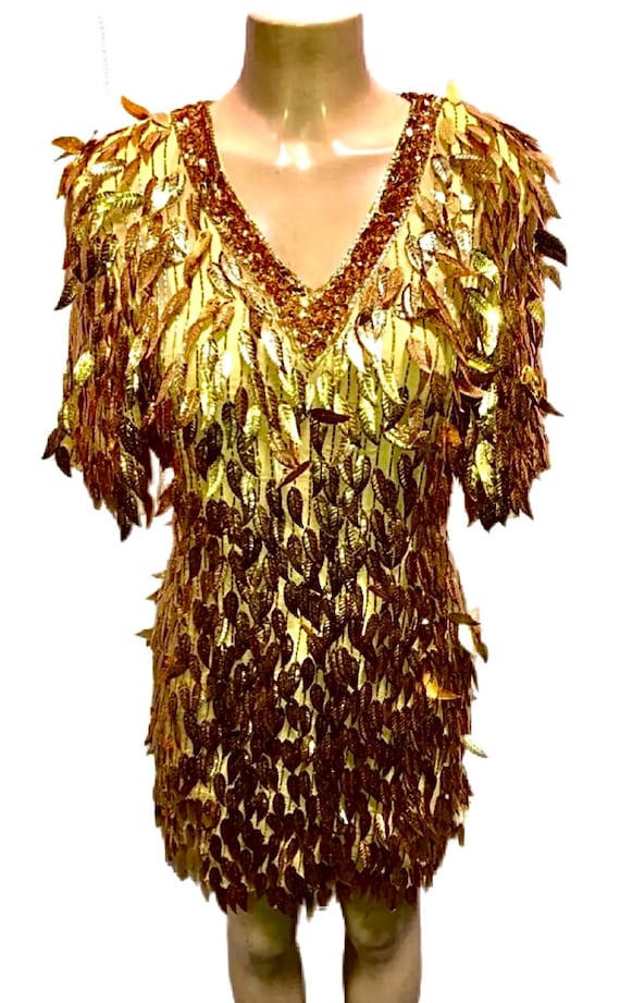 green emerald velvet dress Dylan & Davids Short Gold Sequin Mini Cocktail Dress– sheerdreamz main image 1