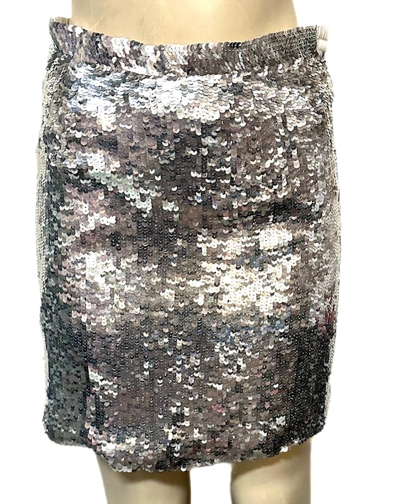 Dior シルバー スパンコール ミニスカート 13A Dior シルバー