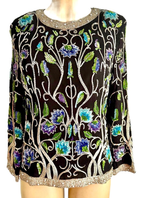 Sequin Top Black Multi size 10 - image 1