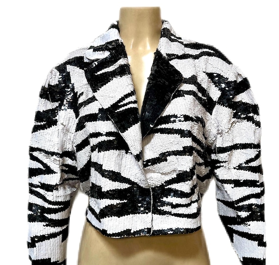 Sequin Bolero Jacket Zebra - image 1