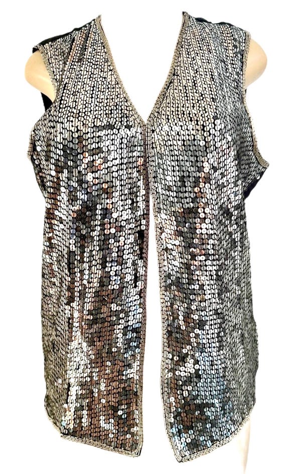 Sequin Top Silver size 8 - image 1