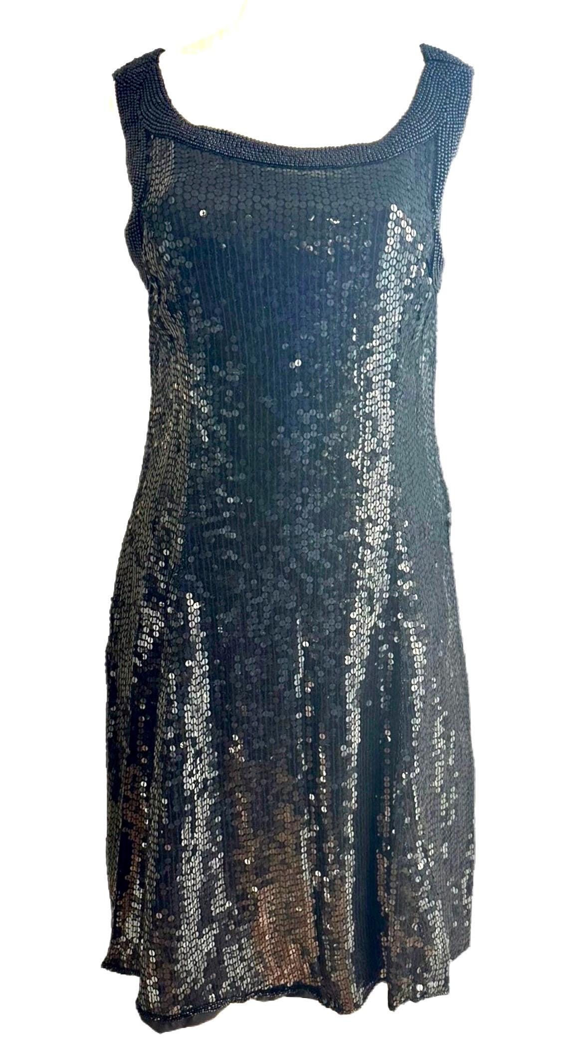 Robe De Cocktail Adrianna Papell Taille 6, Paillettes Grises, Sans Manches - Neuf Avec étiquettes