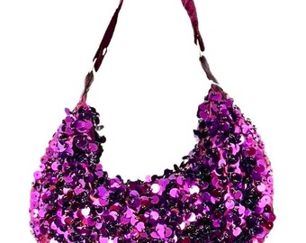 Bolso de mano con lentejuelas morado