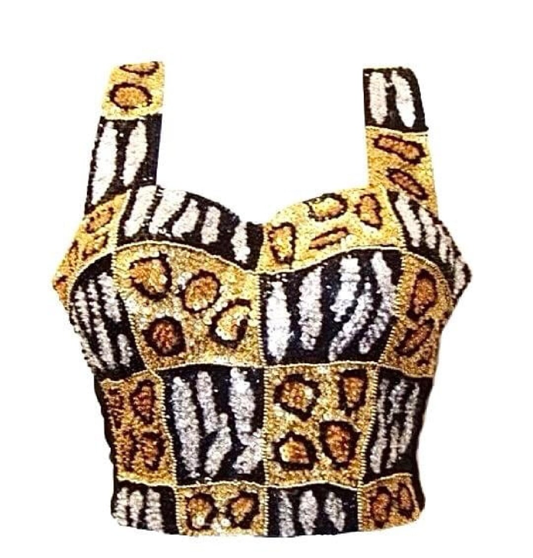 Leopard Rave Top Sequin Bustier Top Tiger Leopard Print, Sequin Bustier, Sparkly ...