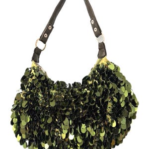 Sequin Handbag Olive Green