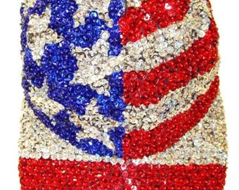 Gorra de béisbol de lentejuelas EE.UU., sombrero patriótico del 4 de julio, sombrero de lentejuelas patriótico