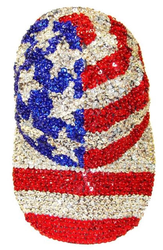 Sequin Baseball Cap USA, Patriotic Sequin Hat, Sparkly USA Hat, 4th of July Cap, Patriotic Bling Cap, USA Festival Hat