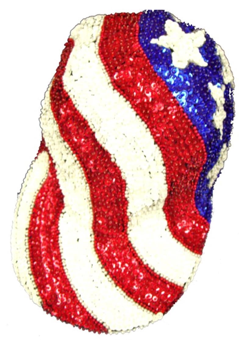 Sequined fashionable cap USA wavey unisex adult hat with adjustable strap
