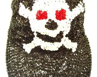 Sparkly Skull Pirate Hat, Sequin Festival Cap, Halloween Cosplay Accessory