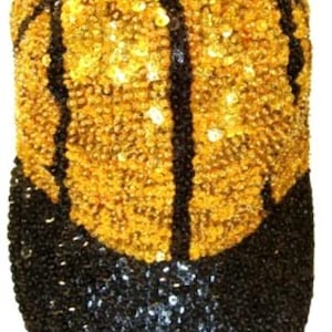 Glitterende basketbalpet, verstelbaar met zilveren pailletten, unisex accessoire voor wedstrijddagen, feestjes en concerten.
