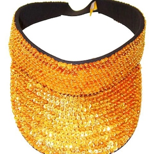 Sequin Sun Visor Copper, Sparkly Festival Sun Hat, Summer Golf Cap, Beach Party Accessory, Shiny Retro Boho Headwear