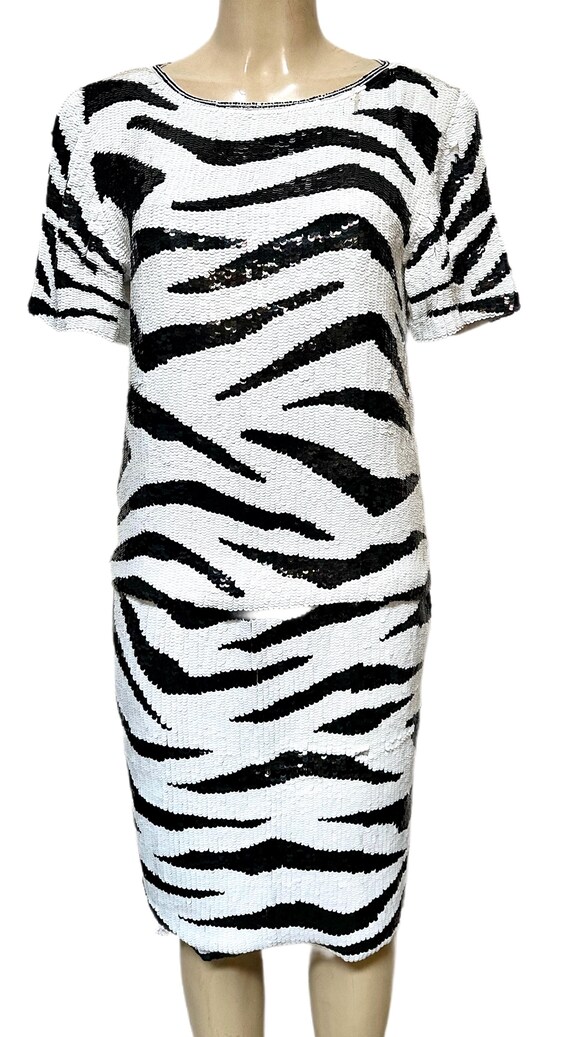 Sequin Top Zebra with Matching Skirt size 10 - image 2