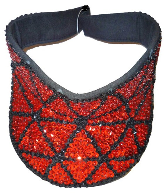 Sequin Sun Visor Red with Triangle - image 1