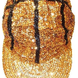 Sparkly Basketball Hat, Adjustable Silver Sequin Style, Unisex Game Day Accessory, Party Concert Wear