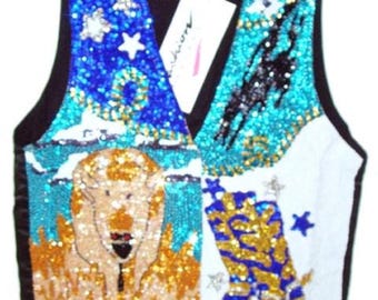 Sequin Western Vest, Cowboy Sequin Vest Rodeo Party Outfit, Festival Rodeo Vest, Adult Western Vest, Vegas Western Vest Unisex