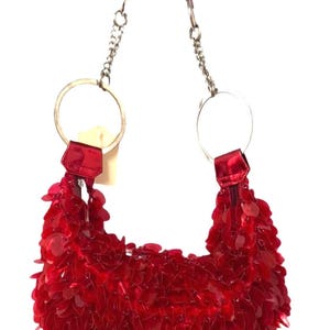 Sequin Handbag Red