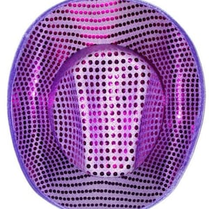 Sequin Fabric Cowboy/Cowgirl Hat PURPLE