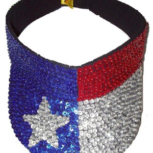 Sequin Sun Visor Lone Star, Texas Pride Western Hat, Sparkly Festival Accessory, Country Concert Outfit, Bling Tennis Visor