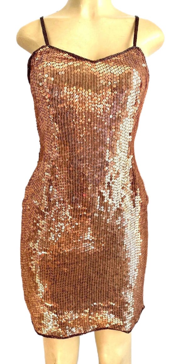 copper glitter dress Shimmering Sequin Party Dress main image 1