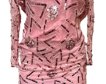 Sweet 16/17 Dress, Pink Sequin Cocktail Dress, Sparkling Birthday Dress -  Etsy UK