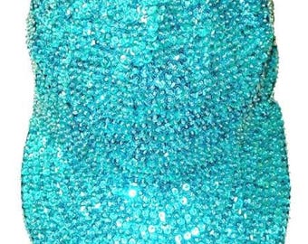 Modieuze pet met lovertjes turkoois, unisex volwassenen sprankelende honkbalhoed, verstelbaar streetwear-accessoire glitter pailletten