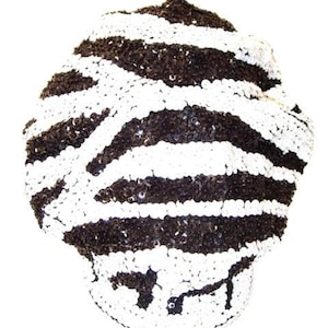 Sequin Brando Newsboy Hat: Black White Zebra Pattern, Adjustable Adult Size