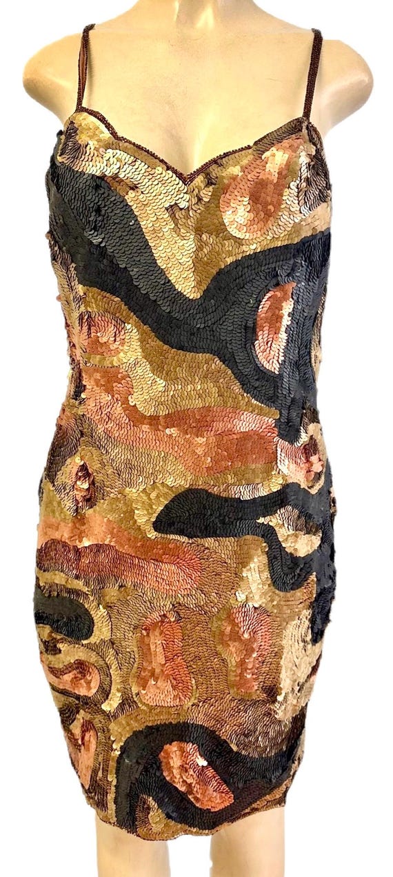 Sequin Copper Black Cocktail Dress: Sleeveless Fitted Mini, Fully Lined  Party Wear - Etsy Israel