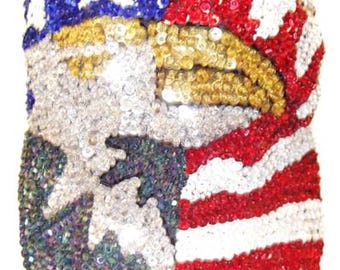 Baseballpet met pailletten, VS-vlag met adelaar, patriottische uniseks snapbackhoed voor kinderen, pet 4 juli