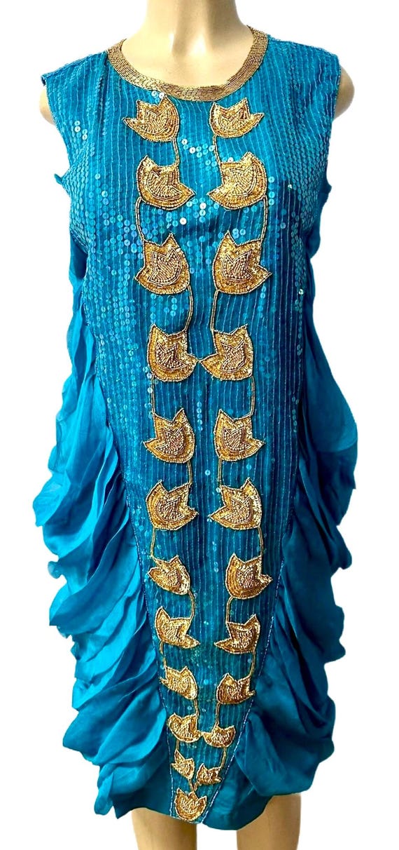 green emerald velvet dress Sparkly Mermaid Deep V Neck Blue & Gold Sequins Lace Long Prom Dresses –  formalgowns main image 0