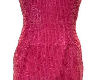 Sequin Pink Cocktail Dress, Sparkly Short Party Outfit for Women, Elegant Clubwear, Glittery Evening Mini, Prom, Homecoming, Night Out