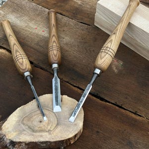 Hand-Forged Wood Carving Chisel | Choose Width: 6mm / 11mm / 17mm / 23mm | Long Blade 12.5 cm | a good gift for a carpenter