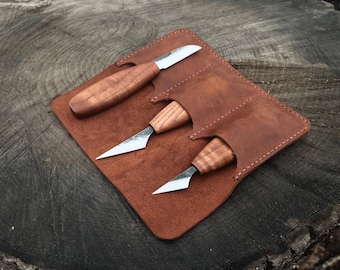 Vintage Sheffield 3 Piece Carving Set With 6 Steak Knives