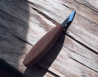 Detail Wood Carving Knife – Hand Forged Precision Whittling Tool with Wooden Handle