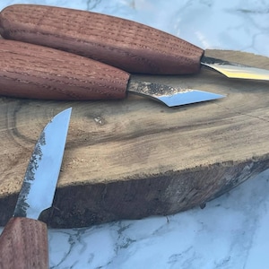Handcrafted Wood Carving Knife Set: Detail, Hook, & Roughing Knives