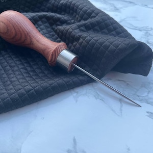 Handcrafted Leatherworking Awl with Wooden Handle | Sharp Scratch Awl for Leather