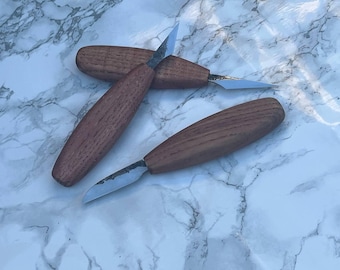 Handcrafted Wood Carving Knife Set: Detail, Hook, & Roughing Knives