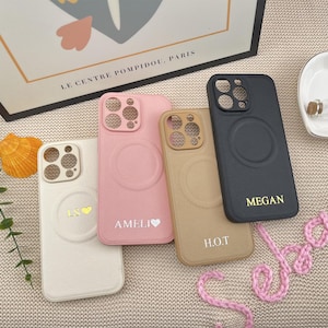 Personalized Name & Initials iPhone Case – Custom Magsafe Wireless Charging Cover for iPhone 11 12 13 14 15 16 Pro Max – Gift Idea