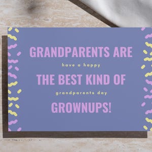 Printable Grandparents Day Card, Instant Download