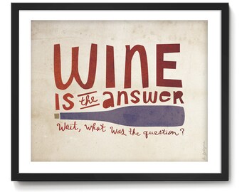 WINE Is The Answer Art Print