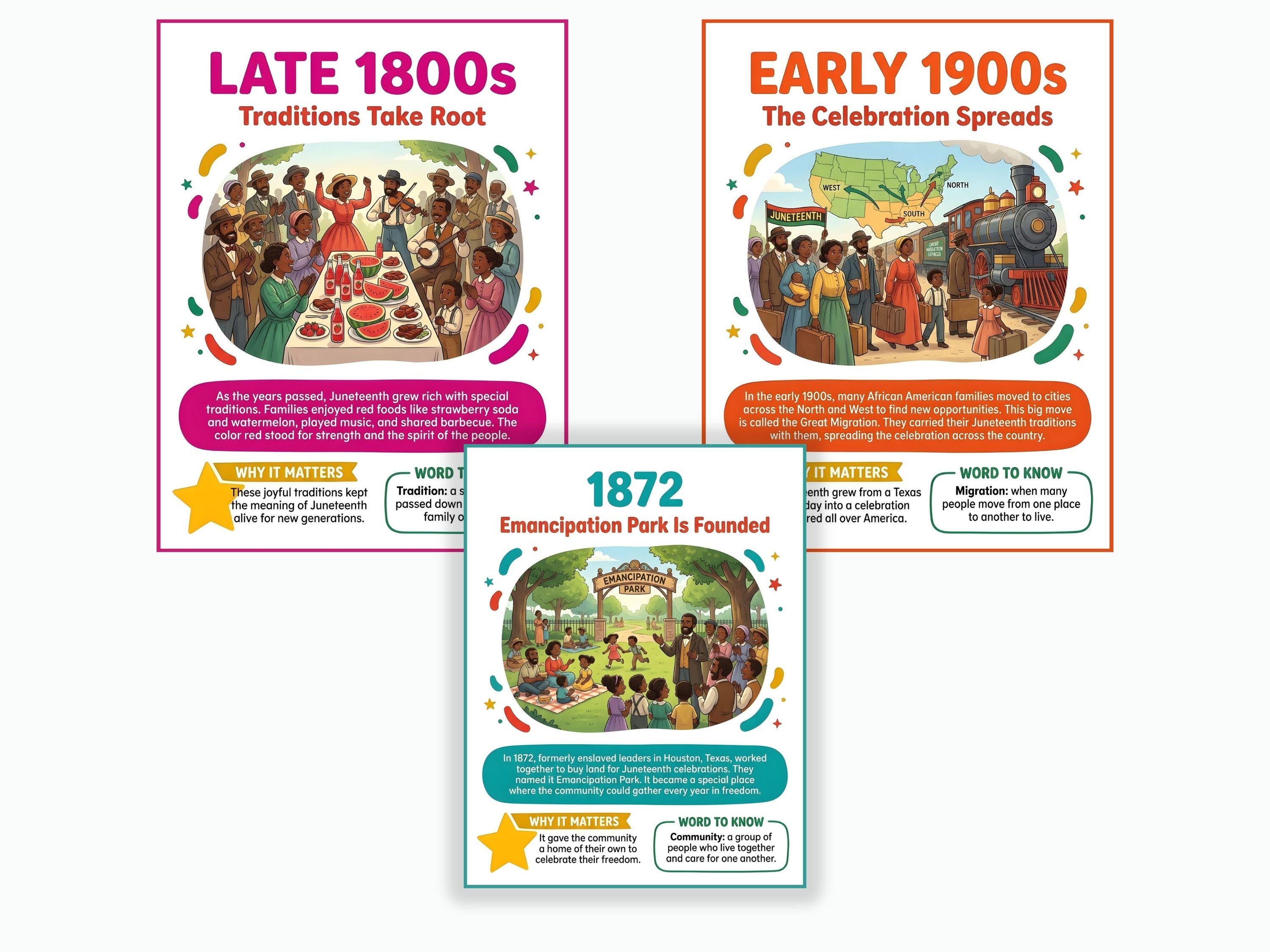 Juneteenth Timeline Posters, Black History Classroom Decor, Freedom Day ...