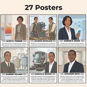 27 schwarze Erfinder Poster, STEM Erfindungen, Wissenschaft Klassenzimmer Dekor, Wachstumsgedenkweise, Geschichte der Technik, Geschichte der Schwarzen, Instant Download Bild 2