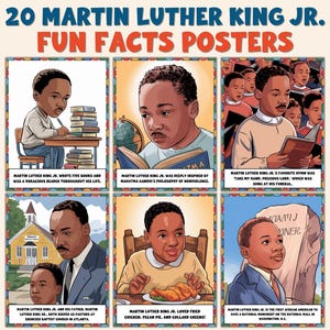 20 Martin Luther King Jr. Fun Facts Posters | Black History Month Bulletin Board Decor for Classroom | MLK Jr. Educational Display