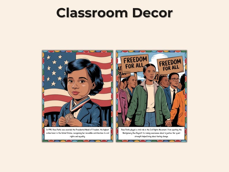 20 Rosa Parks Biography Posters • Civil Rights Classroom Decor • Black ...