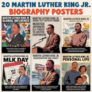 20 Martin Luther King Jr. Biography Posters | Black History Month Classroom Decor Civil Rights Leader Bulletin Board Display